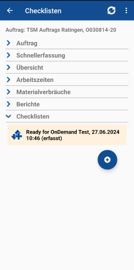 Quality-Check.App Kundendienst Checkliste weiter bearbeiten